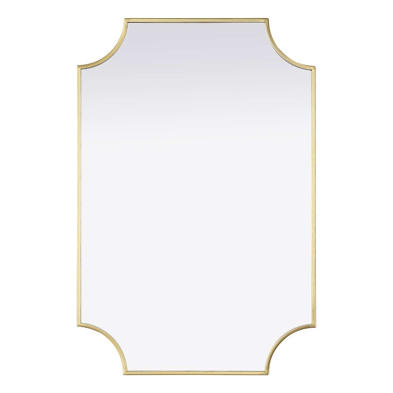 Elegant Kitchen and Bath Notched Metal Mirror 24X36
