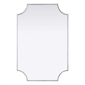 Elegant Kitchen and Bath Notched Metal Mirror 24X36&quot in Silver