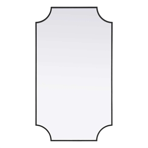 Elegant Kitchen and Bath Notched Metal Mirror 24X42&quot in Black