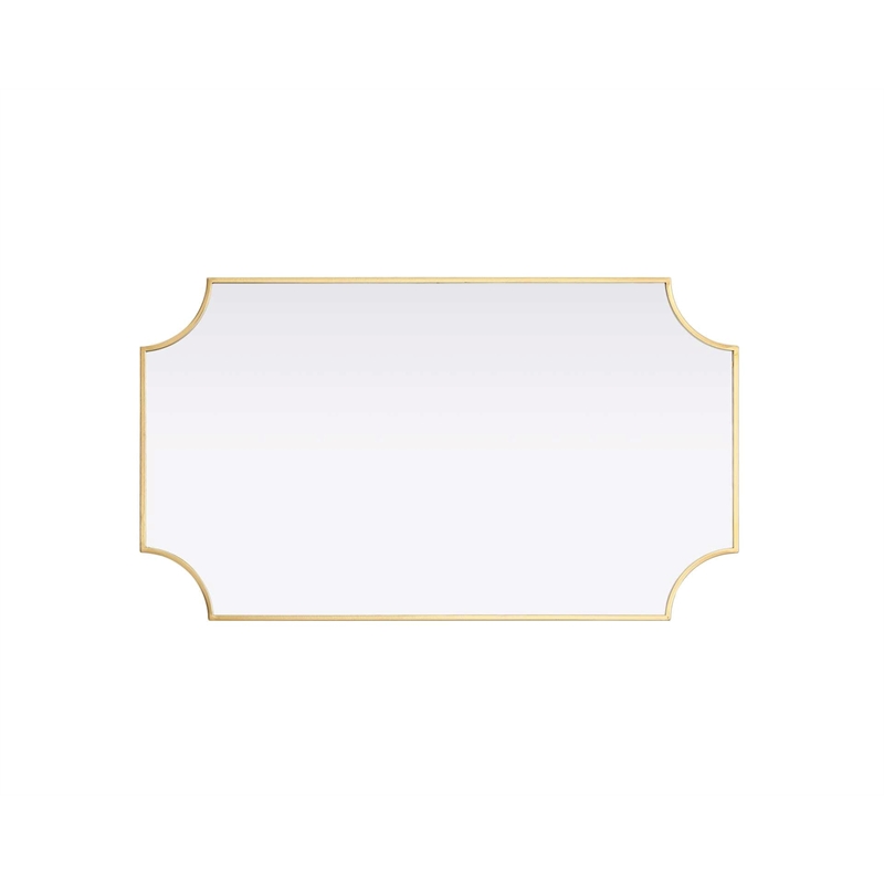 Elegant Kitchen and Bath Notched Metal Mirror 24X42