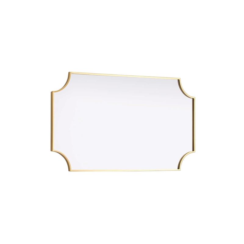 Elegant Kitchen and Bath Notched Metal Mirror 24X42