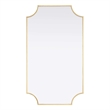 Elegant Kitchen and Bath Notched Metal Mirror 24X42