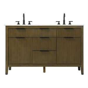 Elegant Kitchen and Bath 54&quot Double Bathroom Vanity in Hazel Oak