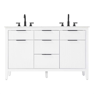 Elegant Kitchen and Bath 54&quot Double Bathroom Vanity in White