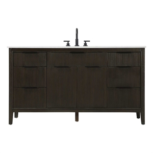Elegant Kitchen and Bath 60&quot Single Bathroom Vanity in Chocolate Oak