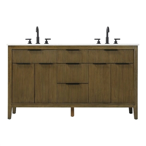 Elegant Kitchen and Bath 60&quot Double Bathroom Vanity in Hazel Oak