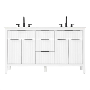 Elegant Kitchen and Bath 60&quot Double Bathroom Vanity in White