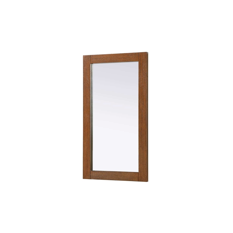 Elegant Kitchen and Bath Noah Rectangle Wood Mirror 18 X 32 in Brandy Walnut