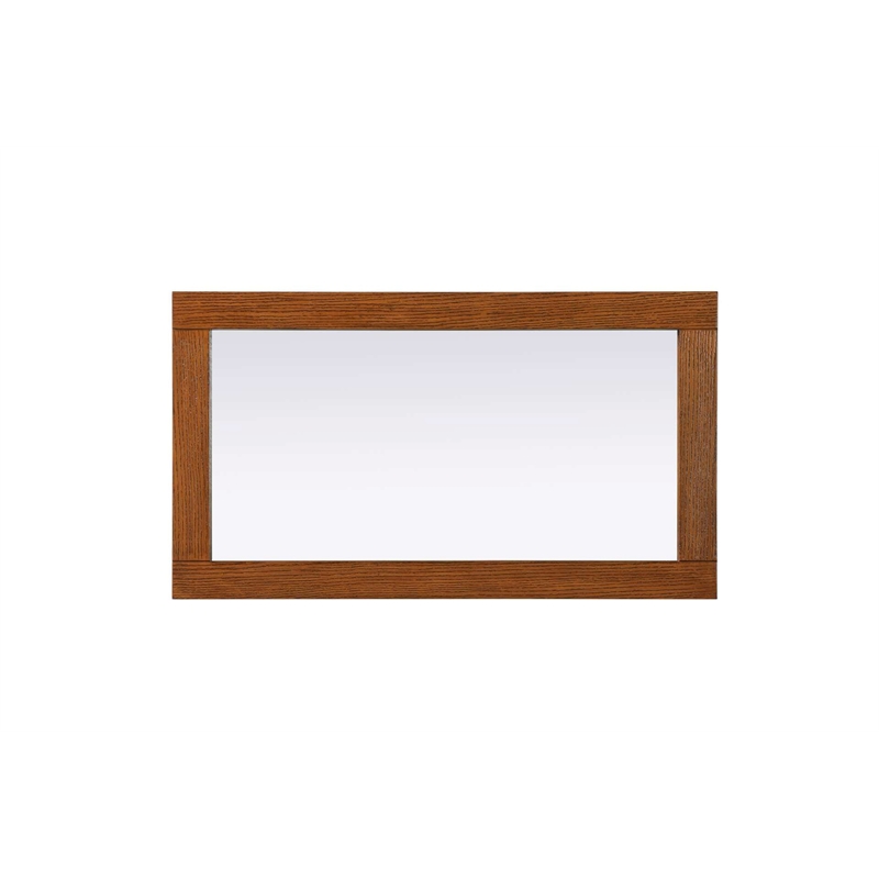 Elegant Kitchen and Bath Noah Rectangle Wood Mirror 18 X 32 in Brandy Walnut