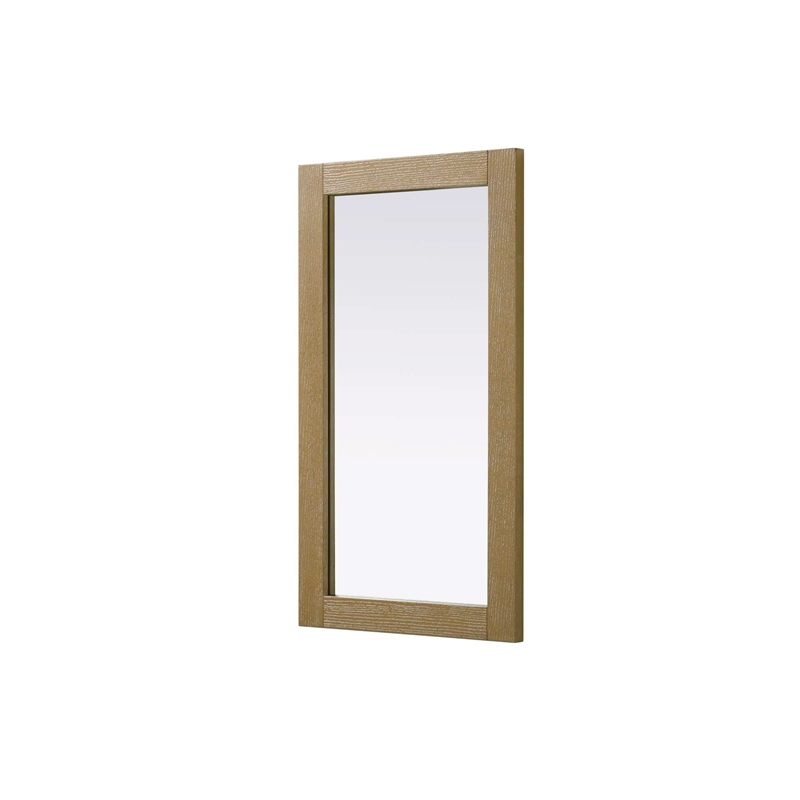 Elegant Kitchen and Bath Noah Rectangle Wood Mirror 18 X 32 in Linen Oak