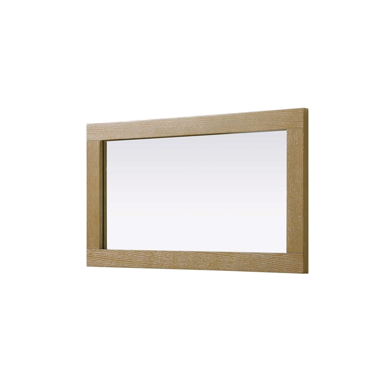 Elegant Kitchen and Bath Noah Rectangle Wood Mirror 18 X 32 in Linen Oak