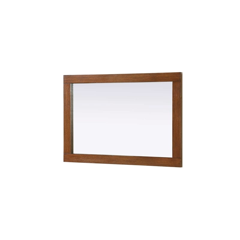 Elegant Kitchen and Bath Noah Rectangle Wood Mirror 22 X 32 in Brandy Walnut