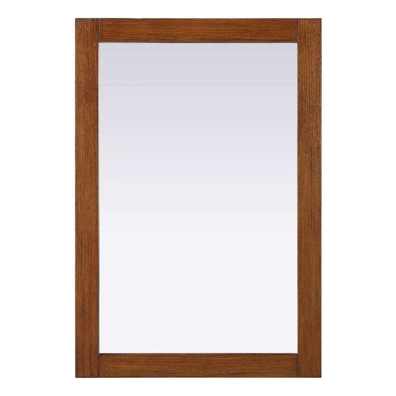 Elegant Kitchen and Bath Noah Rectangle Wood Mirror 22 X 32 in Brandy Walnut