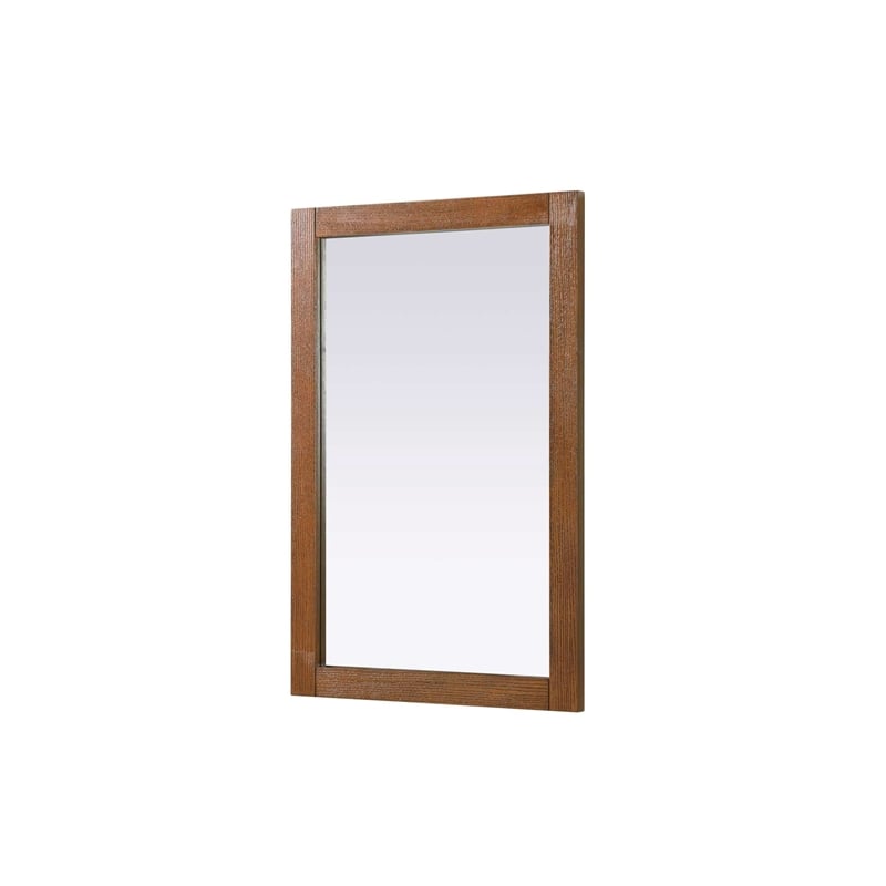 Elegant Kitchen and Bath Noah Rectangle Wood Mirror 24 X 36 in Brandy Walnut