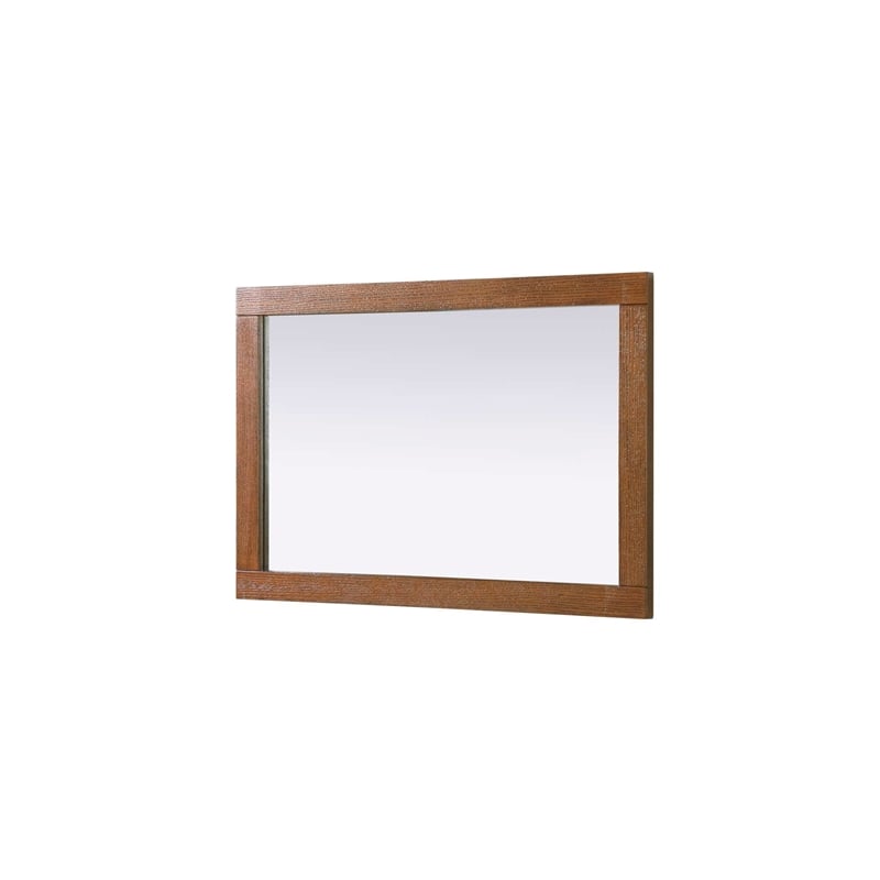 Elegant Kitchen and Bath Noah Rectangle Wood Mirror 24 X 36 in Brandy Walnut