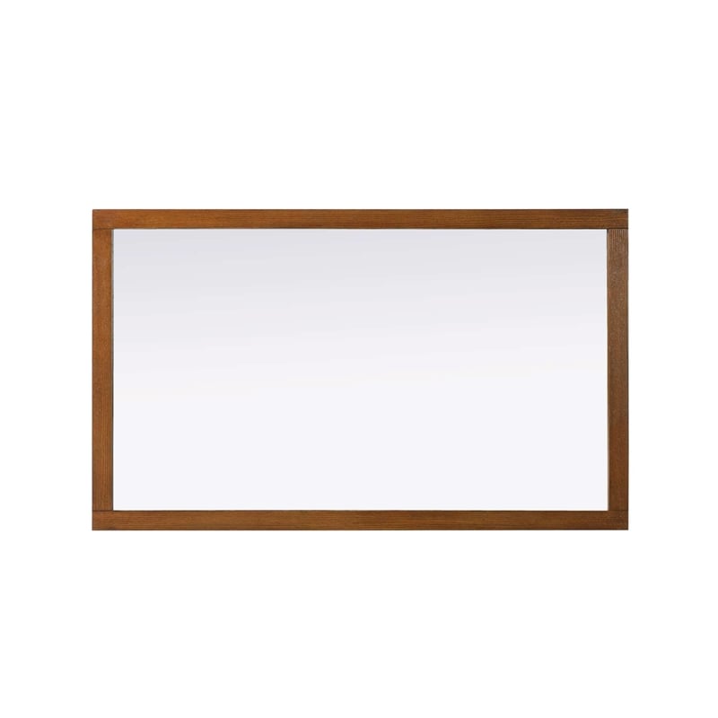 Elegant Kitchen and Bath Noah Rectangle Wood Mirror 60 X 36 in Brandy Walnut