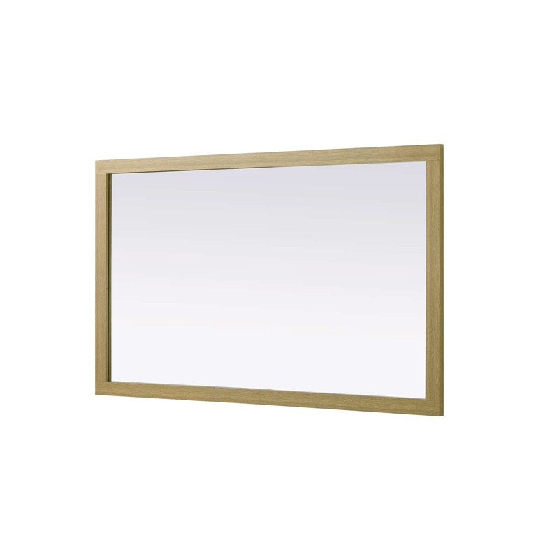 Elegant Kitchen and Bath Noah Rectangle Wood Mirror 60 X 36 in Honey Brown