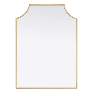 Elegant Kitchen and Bath Notched Metal Mirror 22X30&quot in Brass