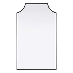 Elegant Kitchen and Bath Notched Metal Mirror 22X36&quot in Black