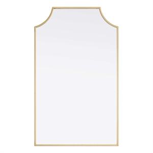Elegant Kitchen and Bath Notched Metal Mirror 22X36&quot in Brass
