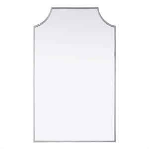 Elegant Kitchen and Bath Notched Metal Mirror 22X36&quot in Silver