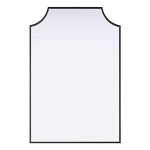 Elegant Kitchen and Bath Notched Metal Mirror 24X36&quot in Black