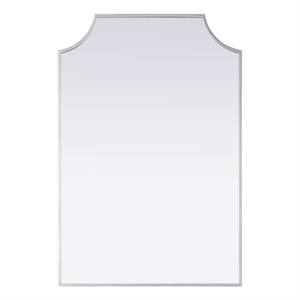 Elegant Kitchen and Bath Notched Metal Mirror 24X36&quot in Silver
