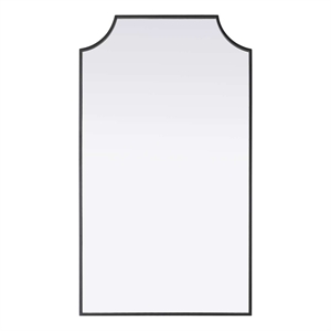 Elegant Kitchen and Bath Notched Metal Mirror 24X42&quot in Black