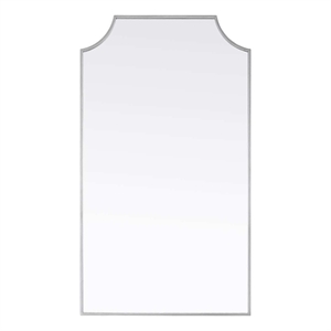Elegant Kitchen and Bath Notched Metal Mirror 24X42&quot in Silver