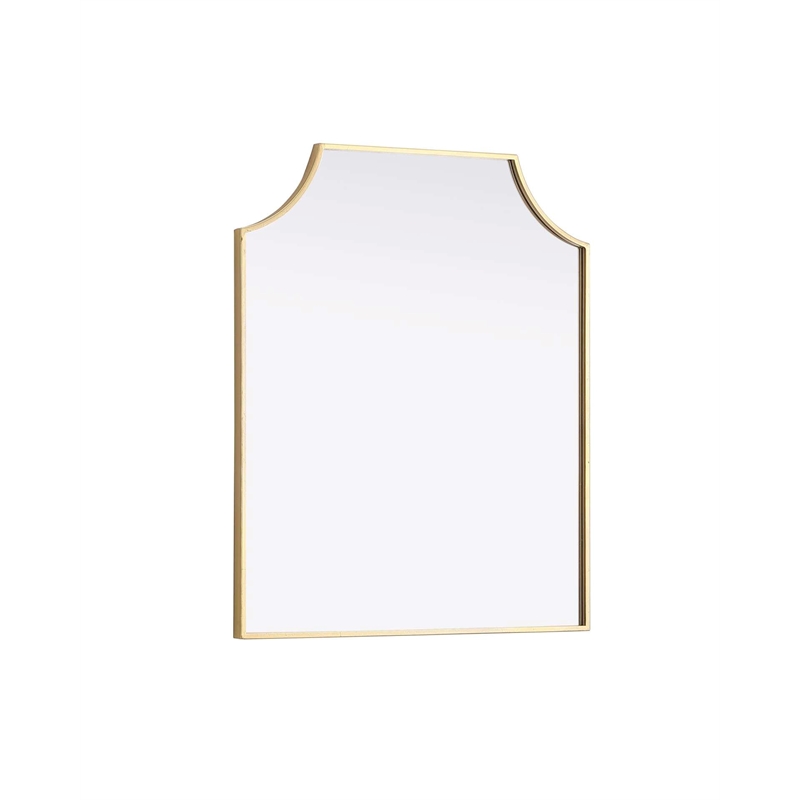 Elegant Kitchen and Bath Notched Metal Mirror 27X32