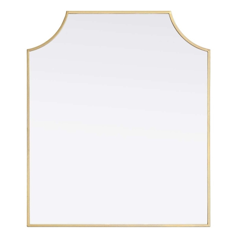 Elegant Kitchen and Bath Notched Metal Mirror 27X32