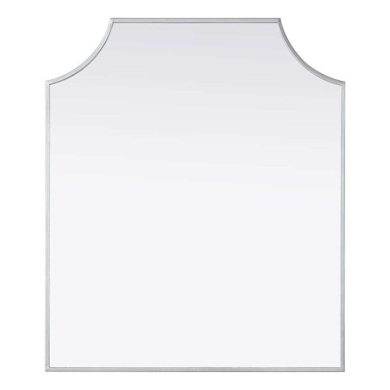 Elegant Kitchen and Bath Notched Metal Mirror 27X32