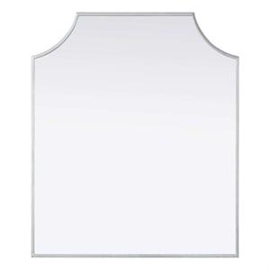 Elegant Kitchen and Bath Notched Metal Mirror 27X32&quot in Silver