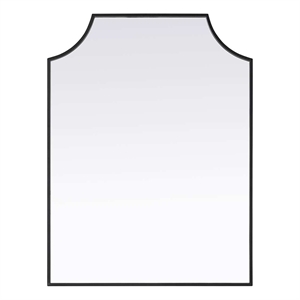 Elegant Kitchen and Bath Notched Metal Mirror 27X36&quot in Black