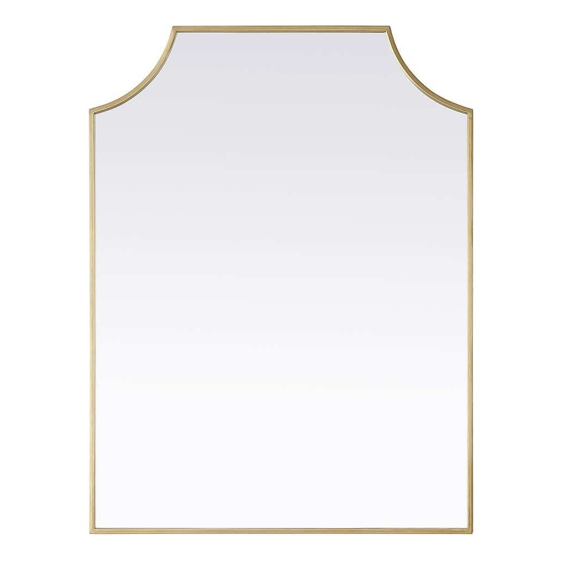 Elegant Kitchen and Bath Notched Metal Mirror 27X36
