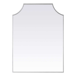 Elegant Kitchen and Bath Notched Metal Mirror 27X36&quot in Silver