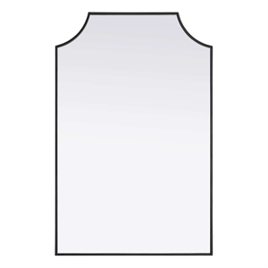 Elegant Kitchen and Bath Notched Metal Mirror 27X42&quot in Black