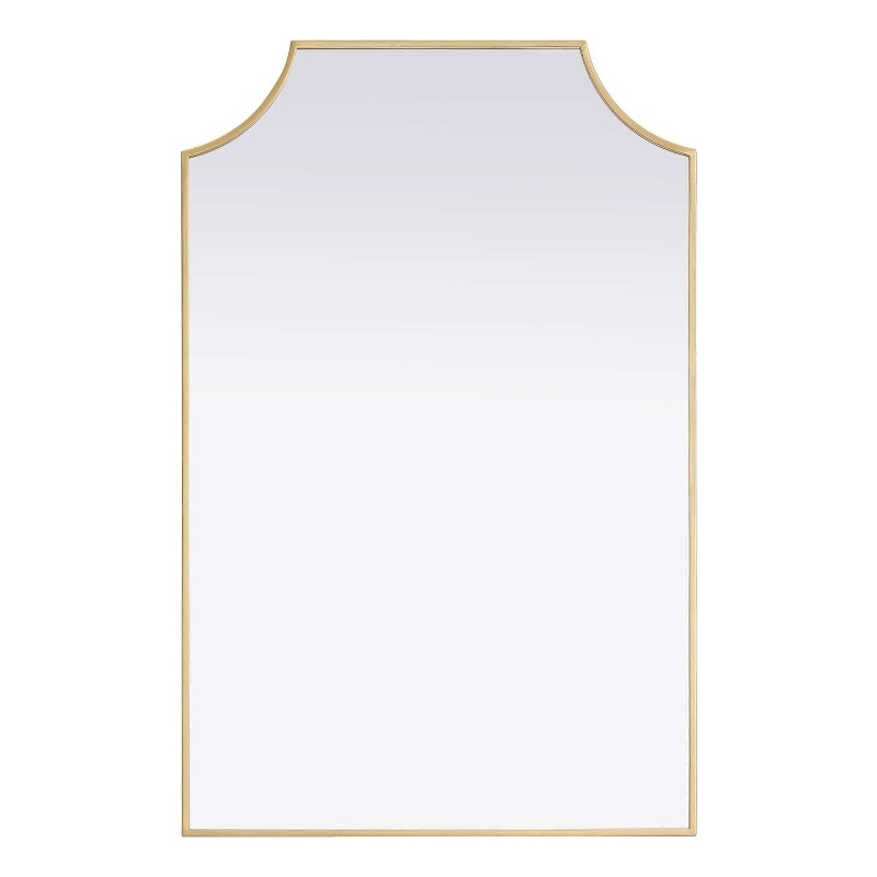 Elegant Kitchen and Bath Notched Metal Mirror 27X42