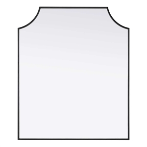 Elegant Kitchen and Bath Notched Metal Mirror 30X36&quot in Black