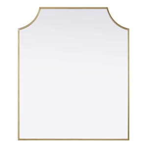 Elegant Kitchen and Bath Notched Metal Mirror 30X36&quot in Brass