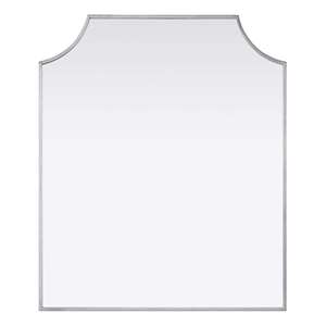 Elegant Kitchen and Bath Notched Metal Mirror 30X36&quot in Silver