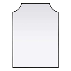 Elegant Kitchen and Bath Notched Metal Mirror 30X42&quot in Black