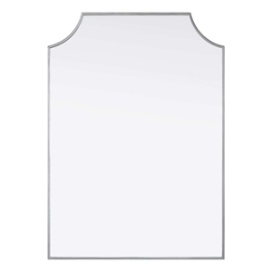 Elegant Kitchen and Bath Notched Metal Mirror 30X42&quot in Silver