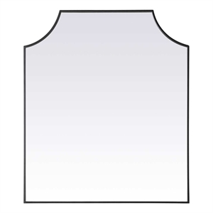 Elegant Kitchen and Bath Notched Metal Mirror 36X42&quot in Black
