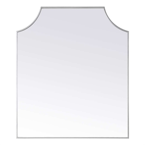 Elegant Kitchen and Bath Notched Metal Mirror 36X42&quot in Silver