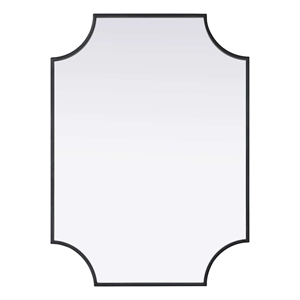 Elegant Kitchen and Bath Notched Metal Mirror 22X30&quot in Black