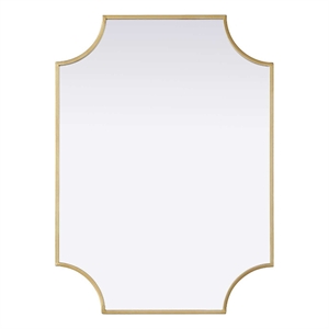 Elegant Kitchen and Bath Notched Metal Mirror 22X30&quot in Brass