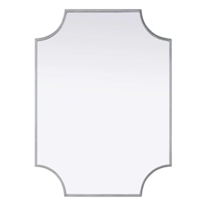 Elegant Kitchen and Bath Notched Metal Mirror 22X30&quot in Silver