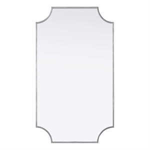 Elegant Kitchen and Bath Notched Metal Mirror 24X42&quot in Silver
