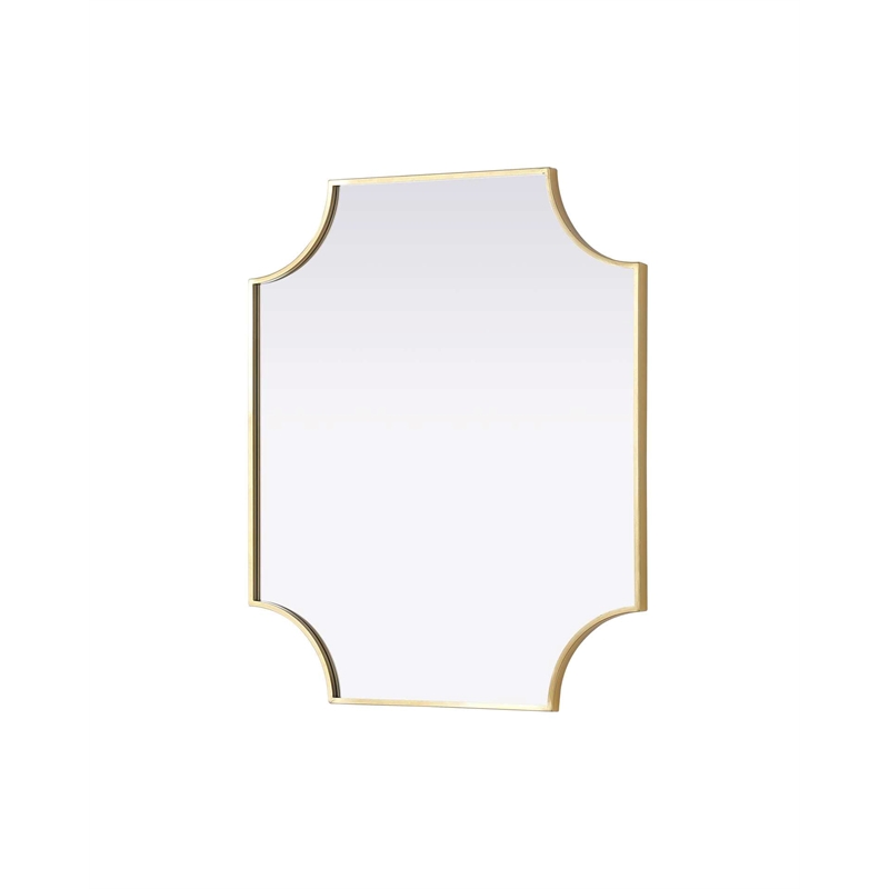Elegant Kitchen and Bath Notched Metal Mirror 27X32